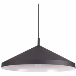 Collezione YURTA ESSENZIALE E MODERNA Sospensione moderna a 1 luce con rosone e paralume in metallo verniciato a polveri nero ...