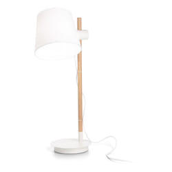 Ideal Lux - Lampade Da Scrivania-Ufficio Industrial-Minimal Axel Legno Bianco 1 Luce E27