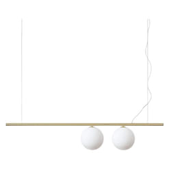Sospensione Contemporanea Perline Metallo Ottone 2 Luci G9 3W 3000K Luce Calda