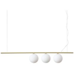 Sospensione Contemporanea Perline Metallo Ottone 3 Luci G9 3W 3000K Luce Calda
