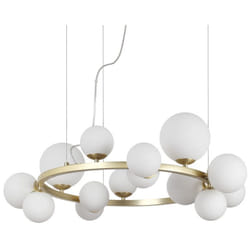 Sospensione Contemporanea Perlage Metallo Ottone 14 Luci G9 3W 3000K Luce Calda