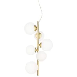 Sospensione Contemporanea Perlage Metallo Ottone 6 Luci G9 3W 3000K Luce Calda