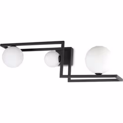 Collezione ANGOLO STILE SENZA CONFINI Plafoniera 3 luci contemporanea con montatura in metallo verniciato nero. Elementi diff ...