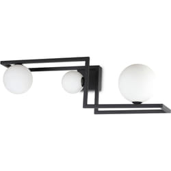 Plafoniera Industrial-Minimal Angolo Metallo Nero 3 Luci G9 3W 3000K Luce Calda