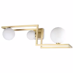 Collezione ANGOLO STILE SENZA CONFINI Plafoniera 3 luci contemporanea con montatura in metallo verniciato ottone. Elementi di ...