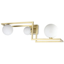 Plafoniera Contemporanea Angolo Metallo Ottone 3 Luci G9 3W 3000K Luce Calda