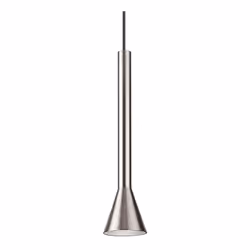 Collezione DIESIS ELEGANTI E MINIMAL Sospensione moderna con rosone e diffusore in metallo nickel. Sorgente luminosa LED 3000 ...