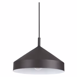 Collezione YURTA ESSENZIALE E MODERNA Sospensione moderna a 1 luce con rosone e paralume in metallo verniciato a polveri nero ...