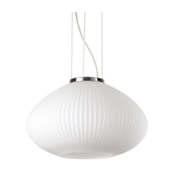 Sospensione Moderna Plisse' Metallo Cromo 1 Luce E27 D35Cm