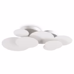 Collezione CLOUD NUVOLE MODERNE Lampada a soffitto o a parete con montatura ed elementi decorativi in metallo rifinito con ve ...