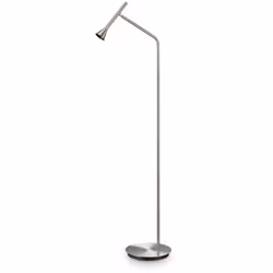 Collezione DIESIS ELEGANTI E MINIMAL Lampada da terra moderna con montatura in metallo nickel, con diffusore orientabile in r ...