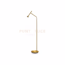 Lampada da terra con montatura in metallo. Diffusore orientabile in rotazione ed inclinazione. Cavo in pvc con interruttore.