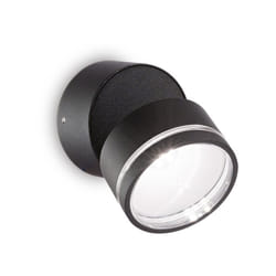 Ideal Lux - Applique Moderna Round Omega Metallo Nero Led 7W 4000K Luce Naturale