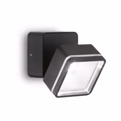 Collezione OMEGA PUNTA LA LUCE SULL'ESTERNO Applique moderno a forma quadrata con corpo luce in alluminio verniciato a polver ...