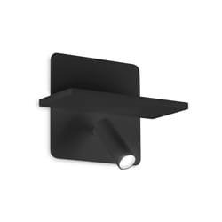 Applique Moderna Piano Metallo Nero 2 Luci Led 10W 3000K Luce Calda