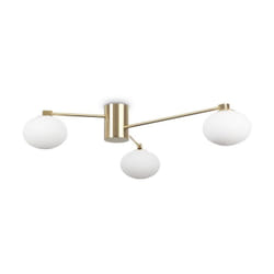 Plafoniera Contemporanea Hermes Metallo Ottone 3 Luci G9 3W 3000K Luce Calda