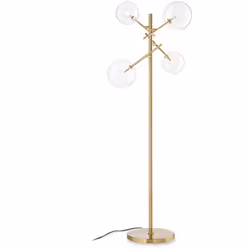 Collezione EQUINOXE LUCE IN DIVERSE DIREZIONI Lampada da terra con montatura a bracci in metallo con finitura ottone antico..