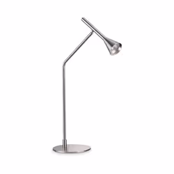 Collezione DIESIS ELEGANTI E MINIMAL Lampada da tavolo moderna LED con montatura in metallo placcato nickel satinato..
