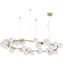 Sospensione Contemporanea Perlage Metallo Ottone 30 Luce G9 3W 3000K Luce Calda