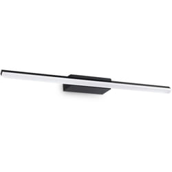 Applique Da Parete Contemporanea Riflesso Metallo Nero Led 17W 3000K Ip44