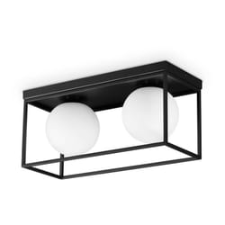 Ideal Lux - Plafoniera Contemporanea Lingotto Metallo Nero 2 Luci E14 28W Ip20