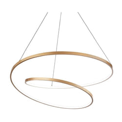 Sospensione Moderna Oz Metallo Ottone Led 55W 3000K Luce Calda D80 Dali