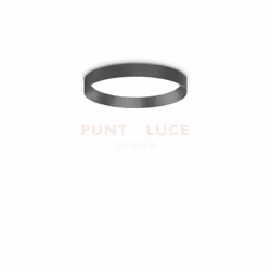Plafoniera con corpo luce verniciato a polveri RAL 9004, ottica arretrata con diffusore in PMMA micropirismatizzato con contr ...