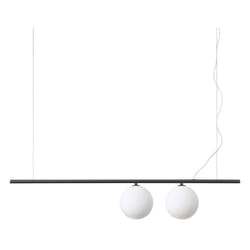Sospensione Contemporanea Perline Metallo Nero 2 Luci G9 3W 3000K Luce Calda