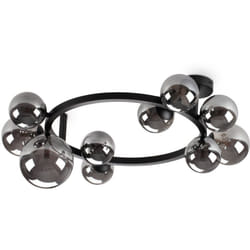 Ideal Lux - Plafoniera Contemporanea Perlage Metallo Nero 10 Luci G9 15W 3000K Ip20