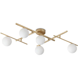 Ideal Lux - Plafoniera Contemporanea Atlas Metallo Oro 5 Luci G9 4W 3000K Ip20