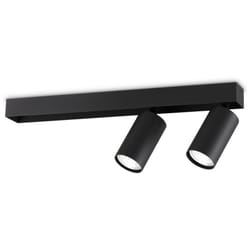 Ideal Lux - Plafoniera Contemporanea Profilo Metallo Nero 2 Luci Gu10 28W 3000K Ip20