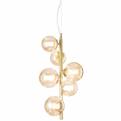 Collezione Perlage BOLLE IN VETRO SOFFIATO Lampadario a sospensione Contemporaneo Perlage Metallo Ottone 6 Luci G9 15W 3000K  ...