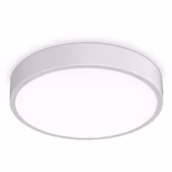Collezione Ray DISCO RIFLETTENTE Plafoniera Contemporanea Ray Metallo Bianco Led Integrato 26W 3000K IP44 A++ h.6,5 D.40 L. L ...