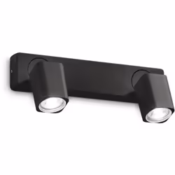 Collezione Rudy LA DIREZIONE CHE VUOI TU Spot Contemporaneo Rudy Alluminio Nero 2 Luci GU10 35W 3000K IP20 A++ h.12,5 D. L.31 ...