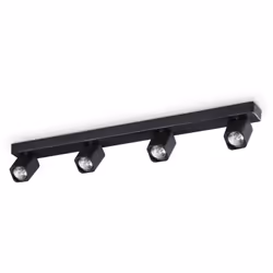 Collezione Rudy LA DIREZIONE CHE VUOI TU Spot Contemporaneo Rudy Alluminio Nero 4 Luci GU10 35W 3000K IP20 A++ h.max.11 h.min ...