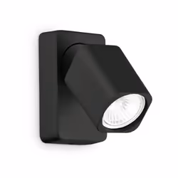 Collezione Rudy LA DIREZIONE CHE VUOI TU Spot Contemporaneo Rudy Alluminio Nero 1 Luce GU10 35W 3000K IP20 A++ h.13 D. L.7 P. ...