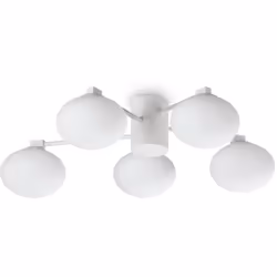 Collezione Hermes L'ELEGANZA CHE ILLUMINA Plafoniera Contemporanea Hermes Metallo Bianco 5 Luci G9 28W 3000K IP20 A++ h.18 D. ...
