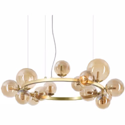 Collezione Perlage BOLLE IN VETRO SOFFIATO Lampadario a sospensione Contemporaneo Perlage Metallo Ottone 14 Luci G9 15W 3000K ...
