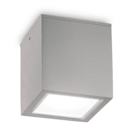Plafoniera Contemporanea Techo Alluminio Grigio 1 Luce Gu10 20W Ip54