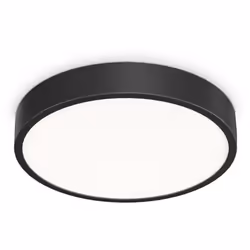 Collezione Ray DISCO RIFLETTENTE Plafoniera Contemporanea Ray Metallo Nero Led Integrato 26W 3000K IP44 A++ h.6,5 D.40 L. Lam ...