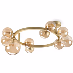 Collezione Perlage BOLLE IN VETRO SOFFIATO Plafoniera Contemporanea Perlage Metallo Ottone 10 Luci G9 15W 3000K IP20 A++ h.27 ...