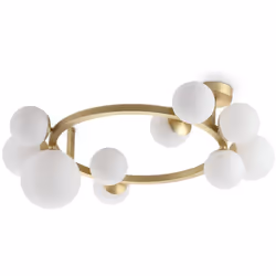 Collezione Perlage BOLLE IN VETRO SOFFIATO Plafoniera Contemporanea Perlage Metallo Ottone 10 Luci G9 15W 3000K IP20 A++ h.27 ...