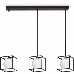 Collezione Lingotto DESIGN GEOMETRICO Lampadario a sospensione Contemporaneo Lingotto Metallo Nero 3 Luci G9 4W 3000K IP20 A+ ...