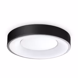Collezione Planet DISCO RIFLETTENTE Plafoniera Contemporanea Planet Metallo Nero Led Integrato 17W 3000K IP20 A++ h.5 D.30 L. ...