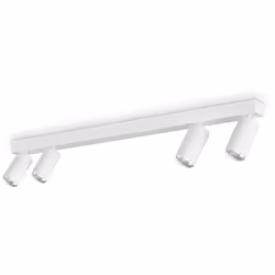 Collezione Profilo PROIETTA LA LUCE Plafoniera Contemporanea Profilo Metallo Bianco 4 Luci GU10 28W 3000K IP20 A++ h.14,5 D. ...