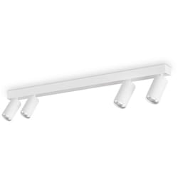 Plafoniera Contemporanea Profilo Metallo Bianco 4 Luci Gu10 28W 3000K Ip20
