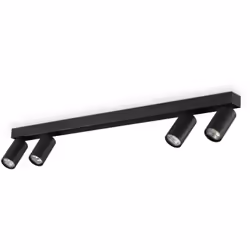 Collezione Profilo PROIETTA LA LUCE Plafoniera Contemporanea Profilo Metallo Nero 4 Luci GU10 28W 3000K IP20 A++ h.14,5 D. L. ...