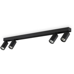 Ideal Lux - Plafoniera Contemporanea Profilo Metallo Nero 4 Luci Gu10 28W 3000K Ip20