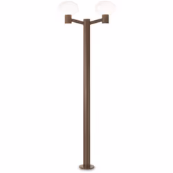 Collezione Clio SFERE SINUOSE Paletto Contemporaneo Clio Alluminio coffee 2 Luci E27 42W IP44 A++ h.197 D. L.57,5 P.20 Lampad ...