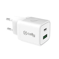 Celly TC2USBUSBC20WWH Caricabatterie per dispositivi mobili Smartphone, Orologio intelligente, Tablet Bianco AC Interno